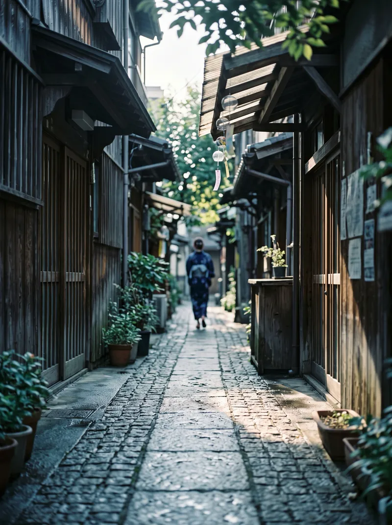 Dappled Light in a Downtown Alley — AI-generated photograph