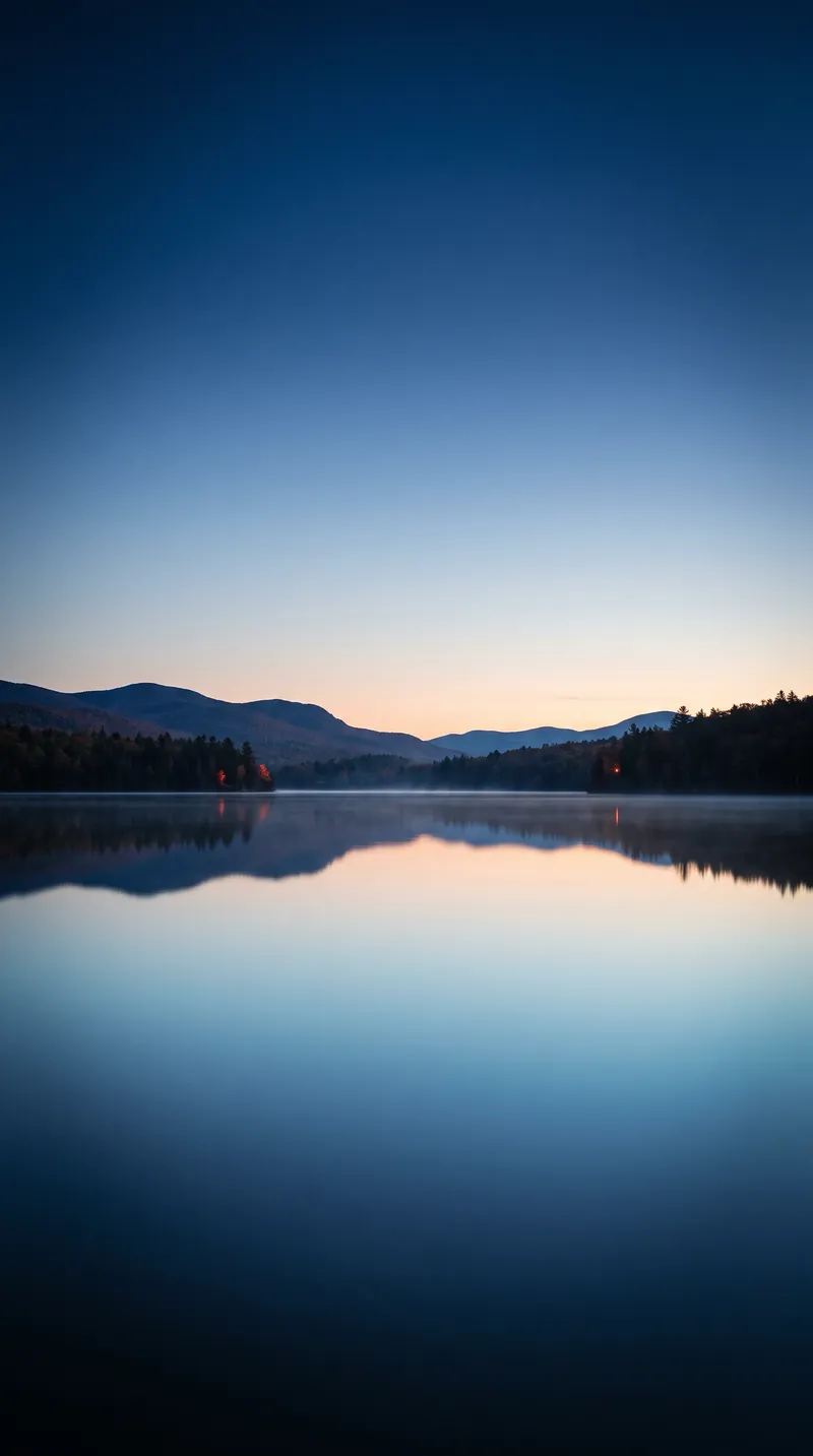 Autumn Ridge Mirrored in Still Water — AI-generated photograph