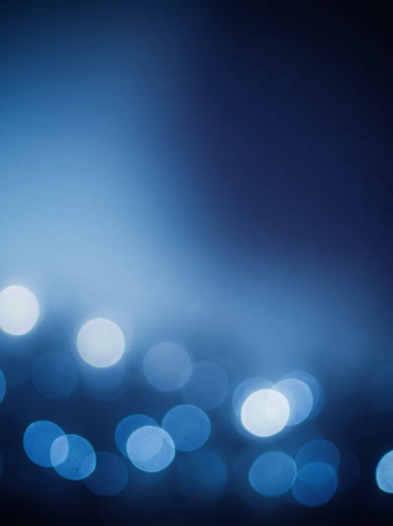 Cool Blue Bokeh Rising in Night Haze — AI-generated photograph