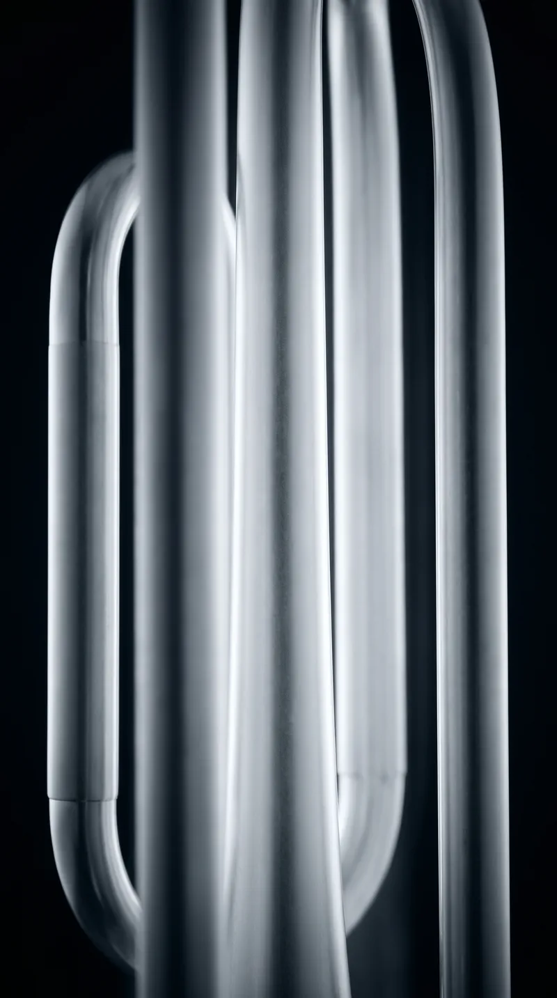 Brass Valve Tubes in Selenium Monochrome — AI-generated photograph