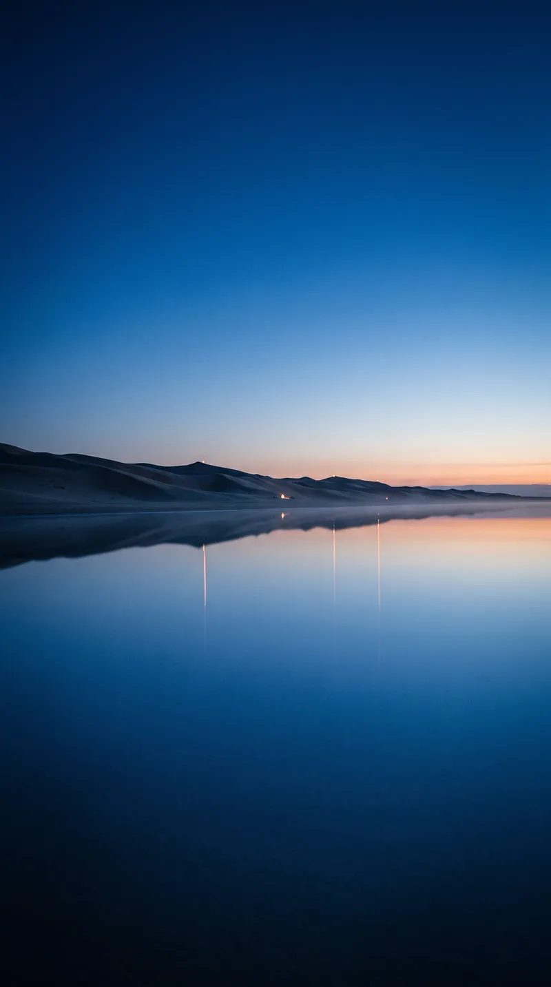 Dune Ridge Reflected in a Still Pool — AI-generated photograph