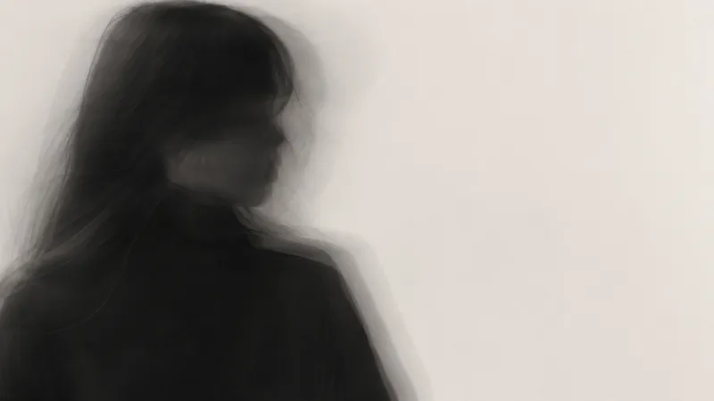 Motion-Blurred Profile of a Woman in Black with Long Exposure — AI-generated photograph