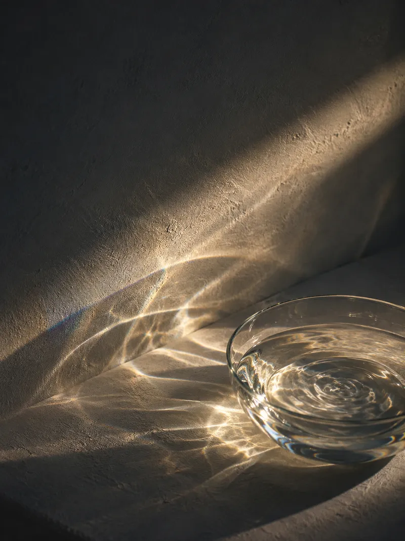 Glass Bowl With Rippling Caustics — AI-generated photograph