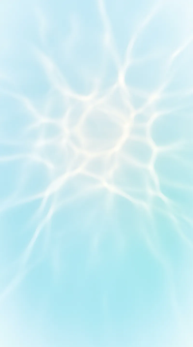Pale Aqua Caustic Net in a High-Key Field — AI-generated photograph