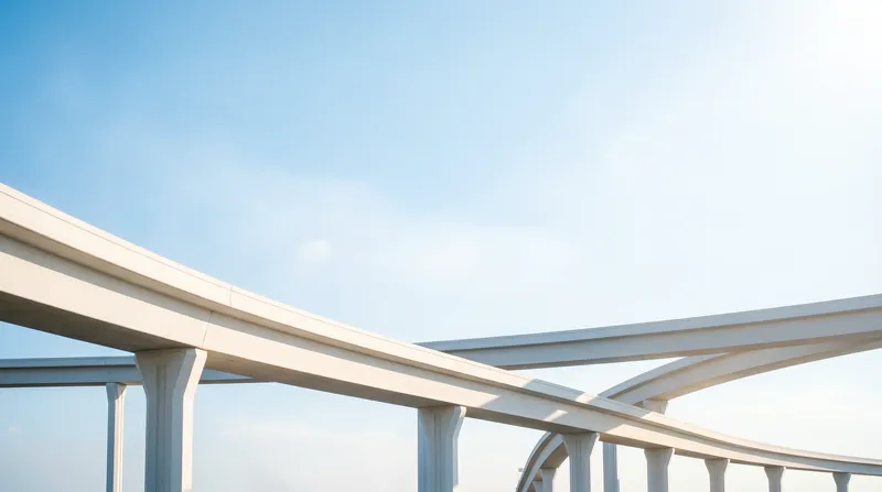 White Concrete Highway Junction Under a Summer Sky — AI-generated photograph
