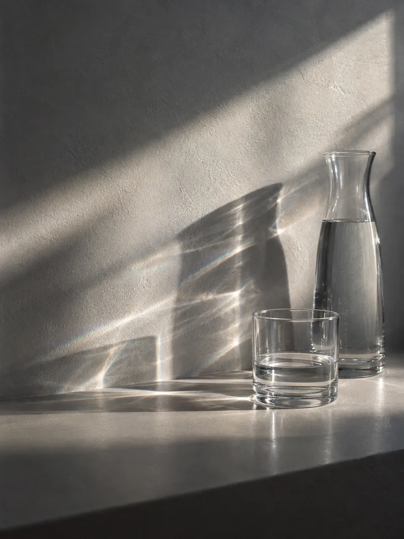 Glass Vessels With Different Water Levels — AI-generated photograph