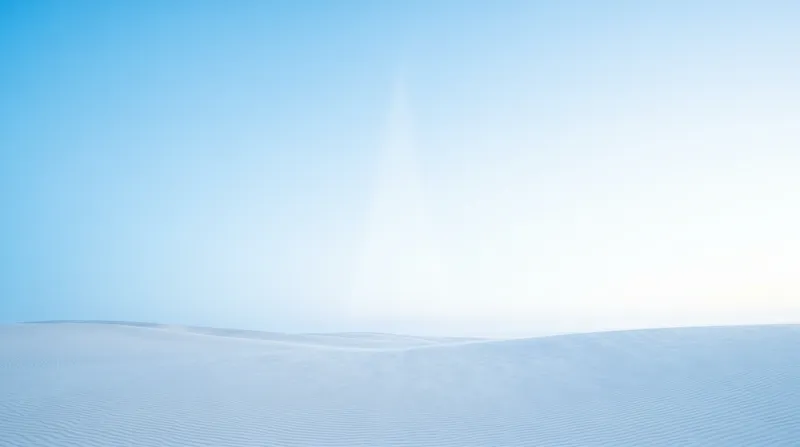 High-Key Blue Dawn Over a Rippled Dune Field — AI-generated photograph