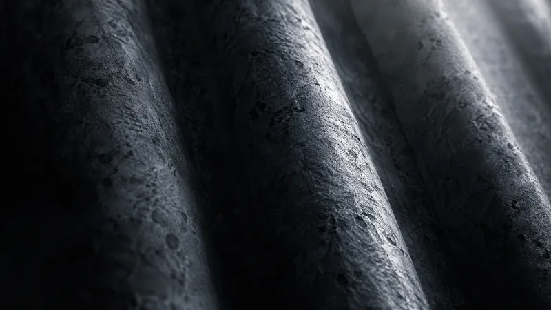 Fluted Stone Columns in Silver Shadow — AI-generated photograph