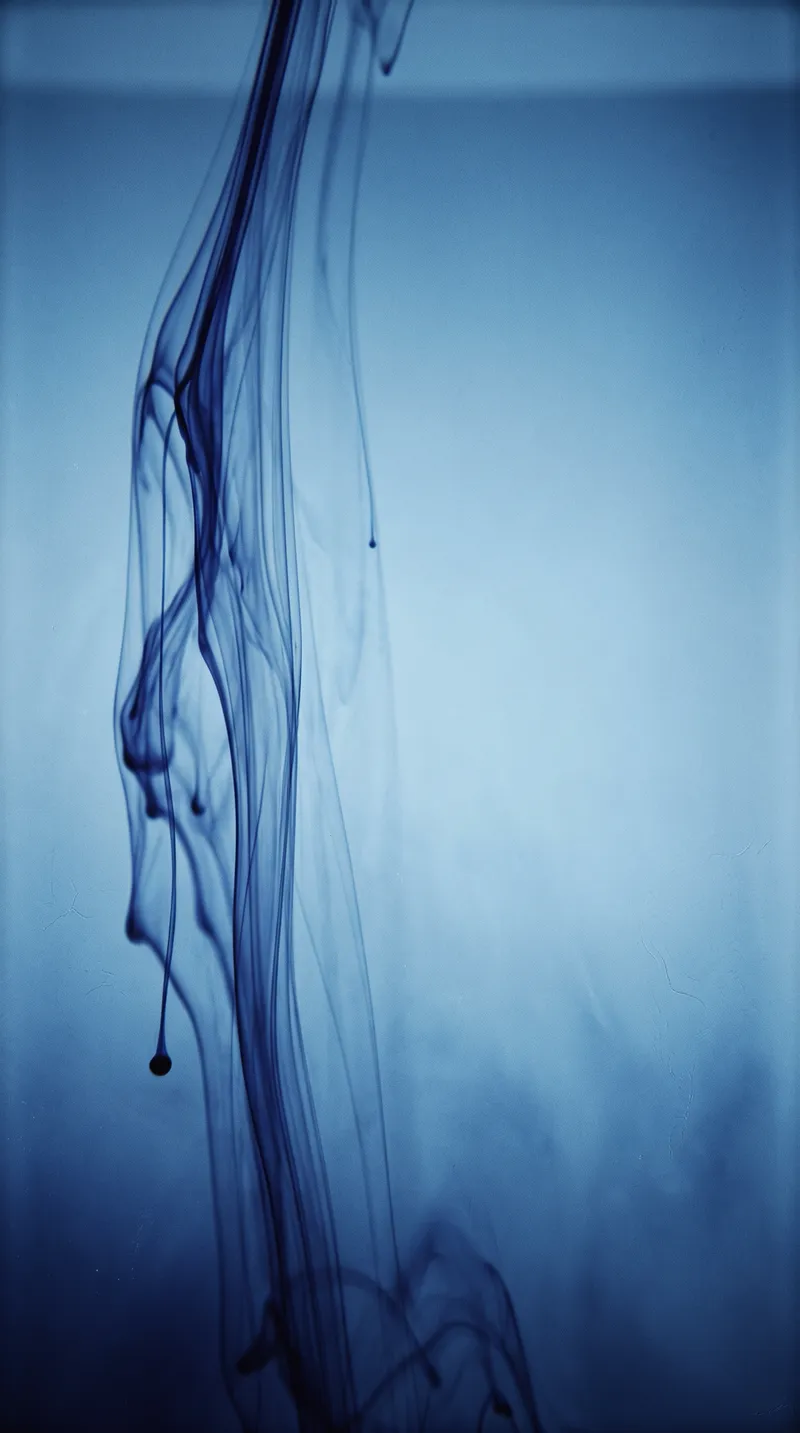 Blue Ink Diffusing in Still Water — AI-generated photograph