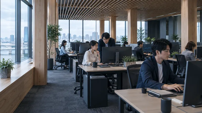 Employees Working in an Open Office — AI-generated photograph