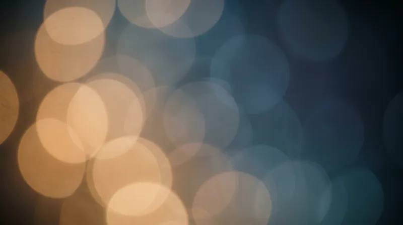 Amber Bokeh Orbs over Deep Blue Haze — AI-generated photograph