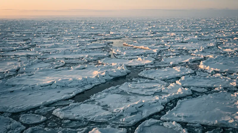Drift Ice Field Layered to the Horizon at Dawn — AI-generated photograph