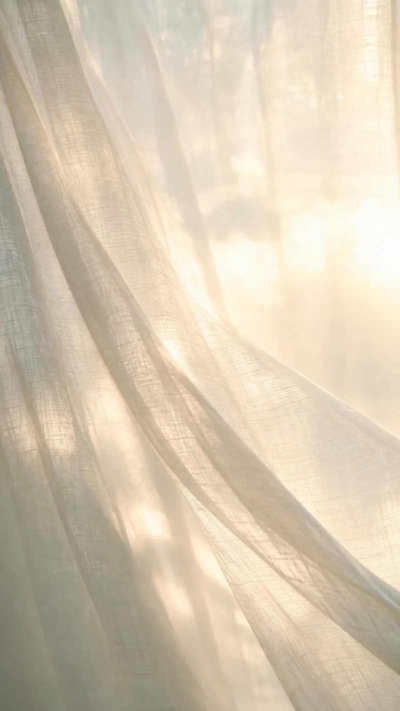 Morning Light through a Moving Sheer Curtain — AI-generated photograph