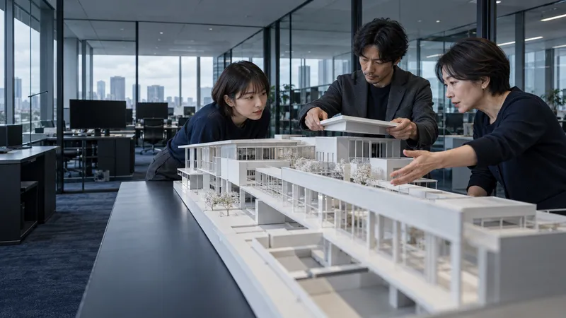 Architects Reviewing a Building Model — AI-generated photograph