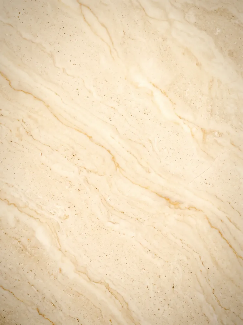 Cream Travertine Slab with Golden Veins — AI-generated photograph