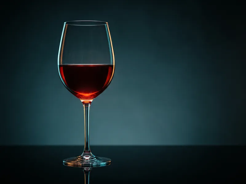 Wine Glass Rimmed in Teal and Amber — AI-generated photograph